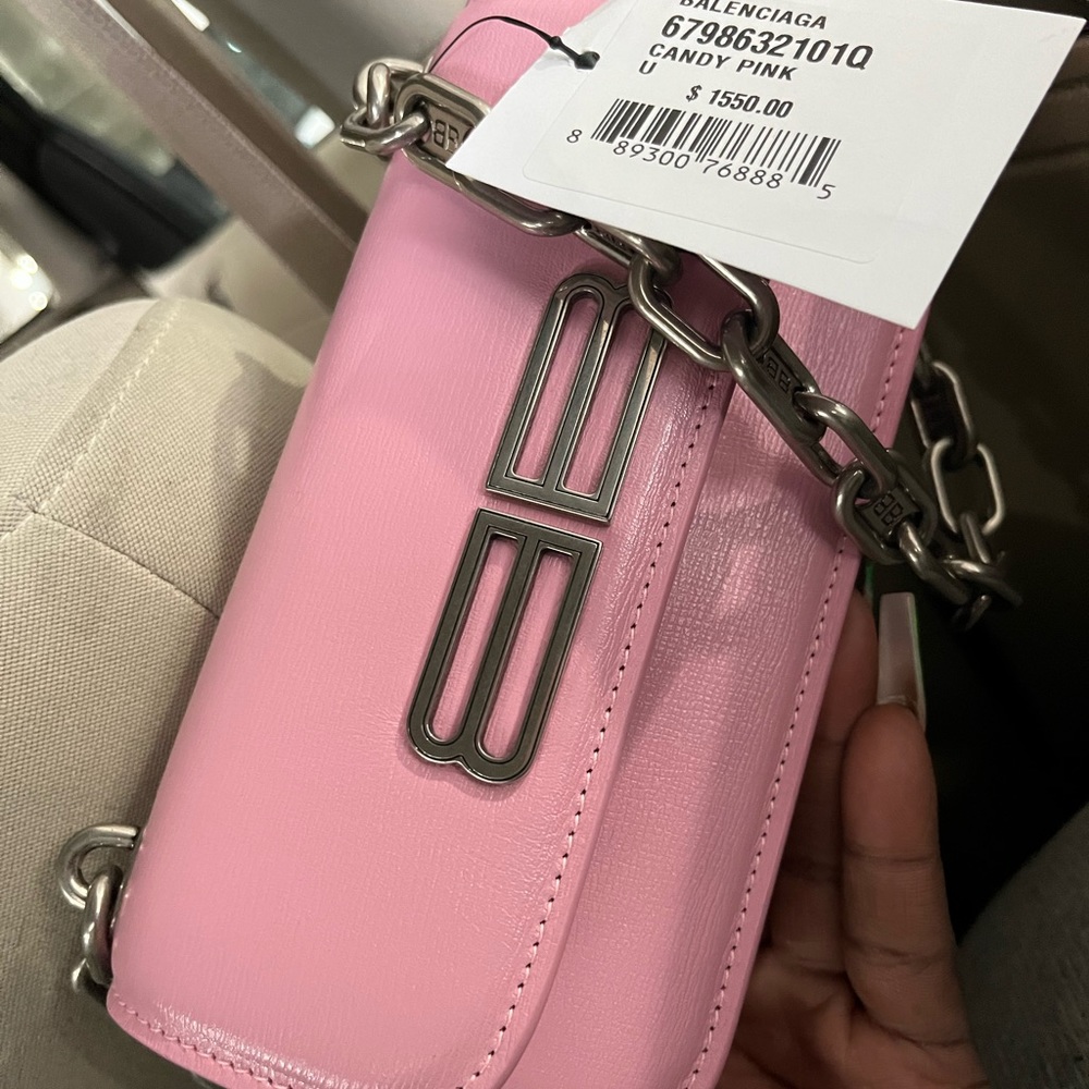 CANDY PINK , BALENCIAGA Cross Body Purse .